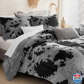 B0fkyp2drq Petrichor Velvet Flannel King Comforter Set-cow Print Western Style Blanket Luxu