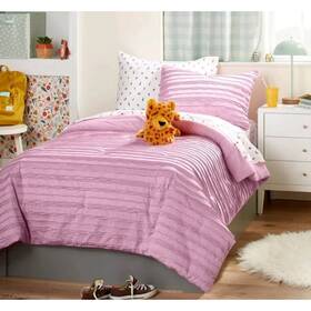Pillowfort 191908454740 Jersey Wave Comforter Set Full/queen 3 Pcs Purple