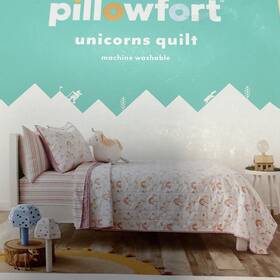 Pillowfort 191908457987 Unicorn 3 Piece Comforter Set Full Queen Girls White Pink Rainbow New