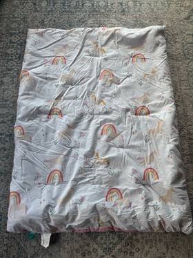 Pillowfort 191908807485 Toddler / Crib Comforter Rainbow Unicorn Print 52 X 41