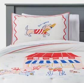 Pillowfort 199268586903 Target Full/queen Paris Patisserie Scene Kidsft Comforter Set - Dogs
