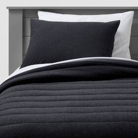80775218 Pillowfort Twin Channel Jersey Comforter Set Black -