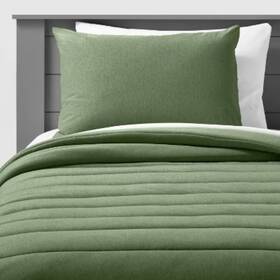 80775243 Pillowfort Twin Channel Jersey Comforter Set Green -