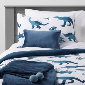 80775288 Pillowfort 4pc Twin Dinosaur Comforter Set Watercolor Blue -