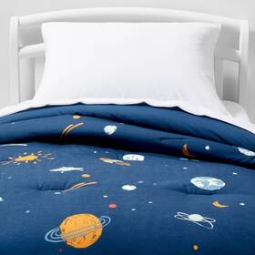 81317234 Pillowfort Toddler Space Cotton Kidsft Comforter Navy -