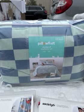 86702786 Pillowfort Kidsft Bedding Comforter Set Checkers Cotton Oeko-tex Twin