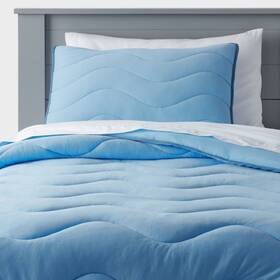 91652460 Pillowfort Twin Blue Wave Kidsft Comforter Set -