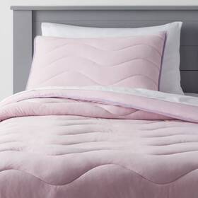 91676222 Pillowfort Twin Purple Wave Kidsft Comforter Set -