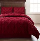 Pinch-10f Cozy Beddings Pinch Pleat Burgundy Comforter Set Bed 819672017205