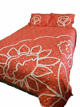 Pioneer Woman 041808990964 Tufted Floral Coral 3 Piece Full/queen Comforter Set 93x89