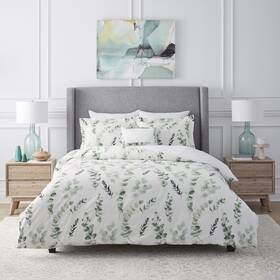 Pointehaven 810001155582 250tc Eucalyptus Oversized Comforter Set Ensemble Sage King - Cal Kin
