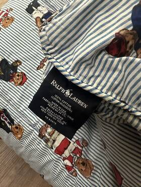 Polo Ralph Lauren 378087374407 Bear Collection Queen / Full Comforter Set Striped Blue