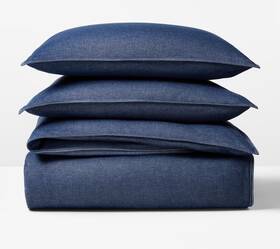 Polo Ralph Lauren 886087475548 Nip Flynn Dark Blue Cotton Denim 3pc Comforter Set - Full Queen