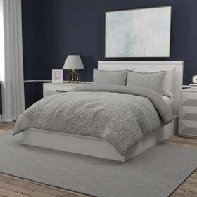 Csp07kav Portico Comforter Set 3-piece Polyester Fill Material Geometric Grey Cotton King