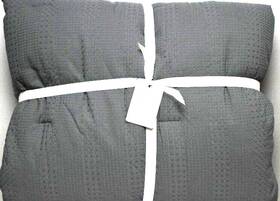 1457537 Pottery Barn Honeycomb Cotton Comforter King/cal.king 108 Inch /96 Steel Blue Nwt