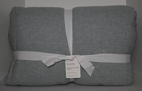2901691 Pottery Barn Belgian Flax Linen Comforter King/cal.king 108/92 Inch Mineral Blue Nwt