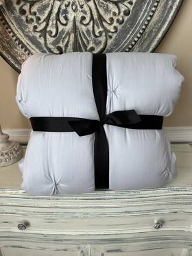 2907133 Pottery Barn Teen Microfiber Pintuck Twin/twin Xl Comforter Arctic Blue Read