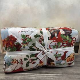 3668067 Pottery Barn Norman Rockwell Comforter Full/queen Christmas Multicolor Nwt