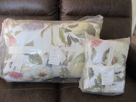 4252866 Pottery Barn Thistle Floral Percale Comforter Set Full/queen 2 Standard Sham