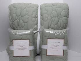4264186 Pottery Barn Teen Odessa Floral Jersey Comforter F/q And 2 Std. Shams Sage Nwt