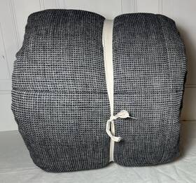 4742006 Pottery Barn European Flax Linen Tufted Waffle Comforter King/cal King Midnight