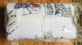 5065986 Pottery Barn Whistler Run Comforter Queen 2 Standard Shams Ski Resort Mountain