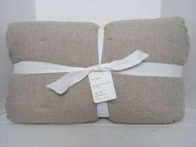 5498821 Pottery Barn Belgian Flax Linen Comforter Full Queen Dark Nwt