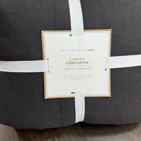 568820 Pottery Barn Teen Camden Reversible Comforter Xl Twin Black / Tan