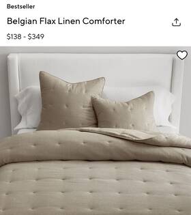 6328294 Pottery Barn Belgian Flax Linen Comforter King/cal King Dark
