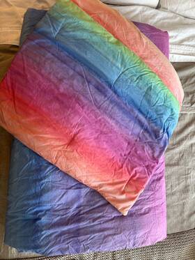 6688059 Pottery Barn Teen Watercolor Rainbow Ombre Comforter Twin 2 Shams
