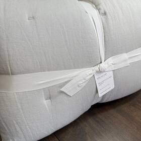 6688271 Pottery Barn Belgian Flax Linen Comforter King/cal King Soft Gray