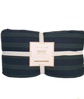 7410808 Pottery Barn Teen Camden Stripe Comforter Reversible Green And Blue Twin