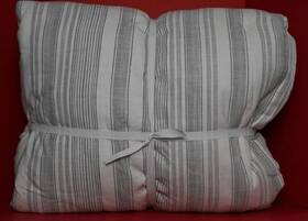 809689 Pottery Barn Hawthorn Striped Cotton Comforter King/cal.king Charcoal New