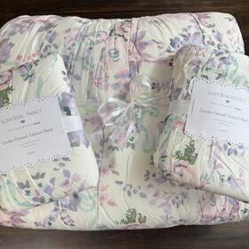 8276415 Pottery Barn Loveshackfancy Lavender Damask Floral F/q Comforter Set 2 Shams