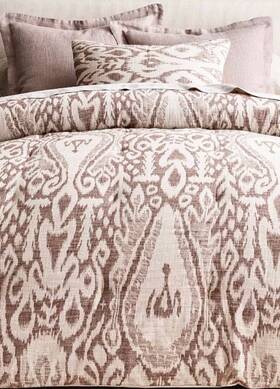 8919147 Pottery Barn Set Ikat Jacquard Comforter And Shams King Fig