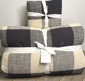 Pottery Barn 9576215 Bryce Buffalo Check Comforter Twin 1 Standard Sham Charcoal