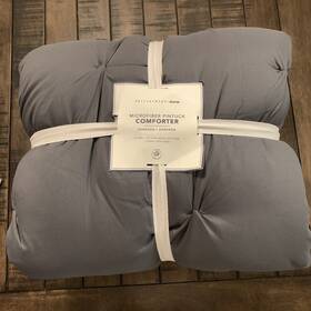 8412937 Pottery Barn Teen New Microfiber Pintuck Comforter Xl Twin College Dorm Gray