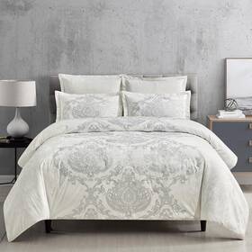 Prosperous Home 711181320169 Sunshine Nicole Metallic Print Comforter Set Distressed Velvet Face With Metall