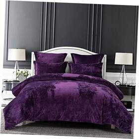 Lh2022010 Prosperous Home Distressed Velvet Comforter Set Face And Brushed Solid