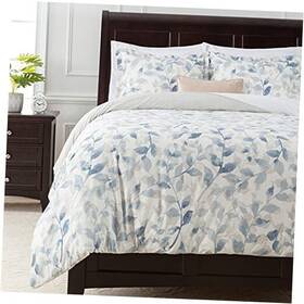 Purchasecorner 840195701715 Premium Layered Leaf Duvet Cover Set - Queen / Full Blue Taupe
