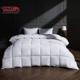 Puredown 445052210275 Goose Feather Down Fiber Comforter Oversized King Size Lightweight 10