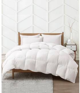 Puredown 811098036259 Unikome Medium Weight Goose Down Feather Fiber Comforter Twin