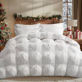 F-pd-fc93012-f Puredown Feather Comforter Full/queen Size Pinch Pleat White