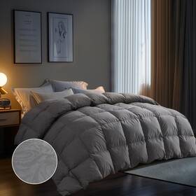 F-pd-fc93046bk-q Puredown Goose Down Comforter Queen Size Black Feather Duvet Luxurious Hotel Be