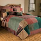 Q-947g Donna Sharp Campfire Square Quilted Country Cotton King Bed Set