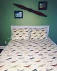 Qco-air Thro Bedding Vintage Airplanes Micro Plush Comforter Set 812194025932