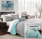 Qs3435-an Chic Home Anat Piece Quilt Set King Grey