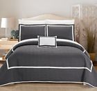 Qs4835-an Chic Home Piece Quilted Embroidered Quilt Sheets Set 840444148353