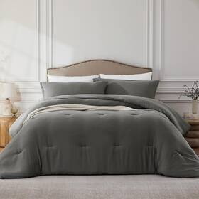 Quataly 748095922707 Queen Comforter Sets Grey3pcs Soft Lightweight Breathable Bedding Com