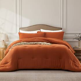 Quataly 748095922806 Twin Comforter Set Terracotta 2pcs Soft 68 Inch X90 15terracotta